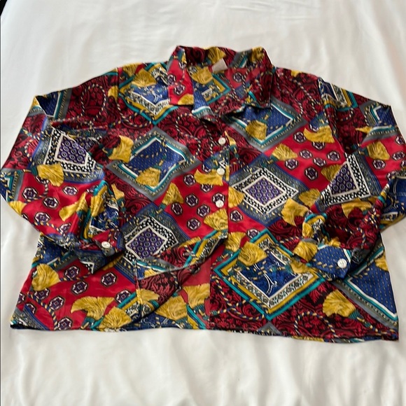 Vintage Printed Long Sleeve Blouse - Picture 1 of 4